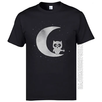 Забавная футболка Moon Coffee Cat с доминирующим круглым вырезом и коротким рукавом с принтом, мужская хлопковая футболка в обтяжку для фитнеса