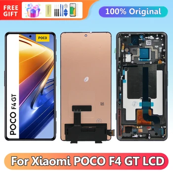 Замена экрана дисплея Super Amoled Poco F4 GT, для Xiaomi Poco F4 GT 21121210G ЖК-дисплей с Цифровым Сенсорным экраном с рамкой