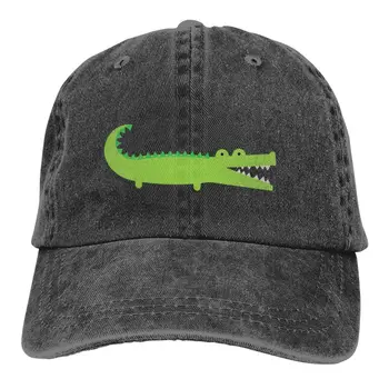 Застиранная мужская бейсболка Green Alligator Trucker Snapback Caps, папина шляпа, шапки для гольфа с животными.
