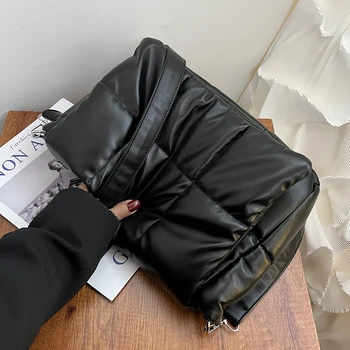 Зимние брендовые женские сумки через плечо из искусственной кожи 2021 года со стеганым клапаном, роскошные Большие дизайнерские женские сумки через плечо с мягкой подкладкой