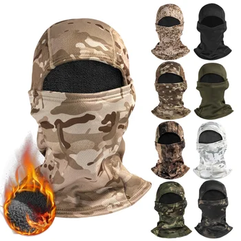 Зимняя военно-тактическая балаклава, теплая флисовая лыжная маска для лица, грелка для шеи, Велосипед, Охота, Страйкбол, Камуфляжные шапки, Шарф