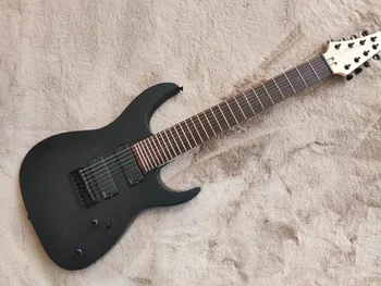 Изготовленная на заказ 8-струнная черная фотоэлектрическая гитара, накладка из розового дерева, черный звукосниматель, может быть изготовлена по запросу, бесплатная доставка