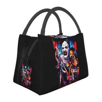 Изготовленные на заказ сумки для ланча с изображением клоуна из фильма ужасов на Хэллоуин, женские сумки-охладители, ланч-бокс с теплой изоляцией для офисных поездок