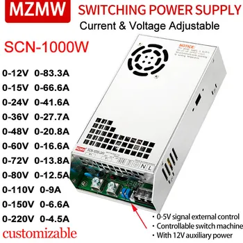 Импульсный источник питания MZMW SCN-1000 1000 Вт Регулируемое Напряжение Тока постоянного тока 0-15 В/24 В/36 В/48 В/60 В/72 В/110 В переменного тока 180-240VAC SMPS CNC