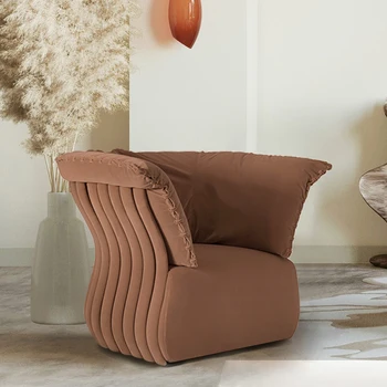 Итальянское роскошное кресло для отдыха высокого класса, постмодернистская гостиная, бытовая обивка из нержавеющей стали и диван-кресло