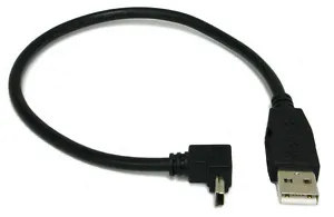 Кабель Jimier CY Mini USB B 5Pin с разъемом под углом вверх к разъему USB 0,5 м