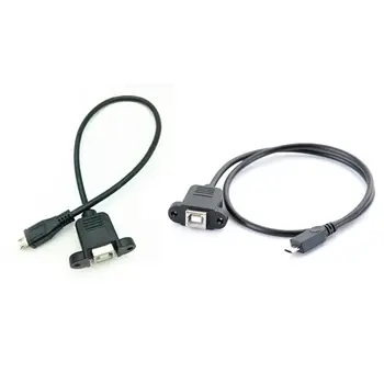 кабель-Адаптер Micro USB Типа Male-USB 2.0 B 30 см/50 см с Отверстием Для Винта для Крепления на Панели