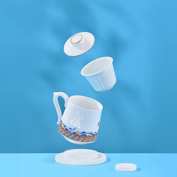Керамическая чашка Bihai Qingxin портативная практичная чашка для воды Креативная чашка подарок на День отца