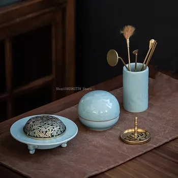 Керамический порошок голубой набор уплотнений для благовоний DIY бытовая внутренняя печать для благовоний растирание благовоний принадлежности для украшения чайной церемонии инструменты