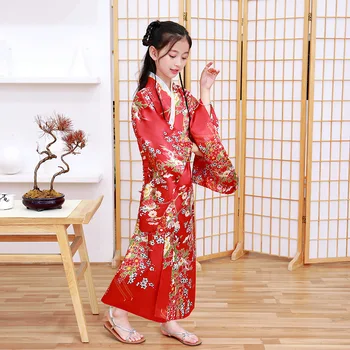 Кимоно в японском традиционном стиле, оригинальное винтажное праздничное платье Kawaii для молодых девушек, костюмы для косплея для детей