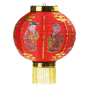 Китайский фонарь Новогоднее Украшение Весеннего фестиваля Шелковые Тканевые Фонарики Подарки
