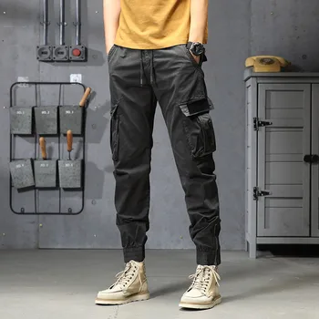 Классическая повязка с компасом, вышитый камуфляж, Уличные военные Длинные мужские брюки, Многофункциональные Ретро Мужские брюки-карго с несколькими карманами