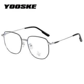 Классические очки YOOSKE без оправы, блокирующие синий свет, мужские очки с квадратным фильтром для лучей, компьютерные женские очки