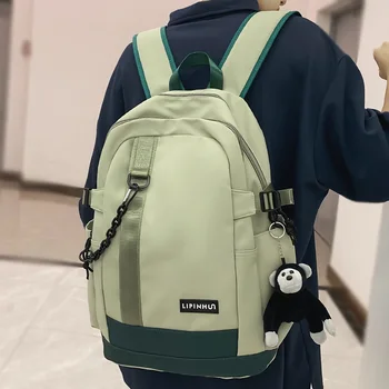 Классный женский мужской зеленый рюкзак для колледжа большой емкости, модная школьная сумка для отдыха для девочек и мальчиков, Женские сумки для ноутбука, женские дорожные сумки для книг