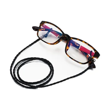 Кожаная веревка, цепочка для солнцезащитных очков, Шикарные толстые очки, плетеные очки, ремешок для очков, ожерелье, нескользящие аксессуары для очков