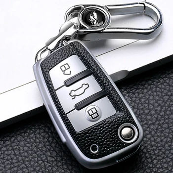 Кожаный Чехол Для Дистанционного Ключа Автомобиля Audi A1 A3 A4 8P 8L 8V A5 B6 B7 A6 A7 C5 C6 Q3 Q5 Q7 4F S3 S4 S6 RS3 TT Shell Fob