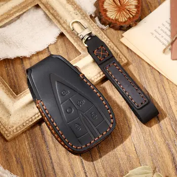 Кожаный чехол для ключей от машины Changan 5 Button CS35Plus CS55Plus CS75Plus 2019 2020