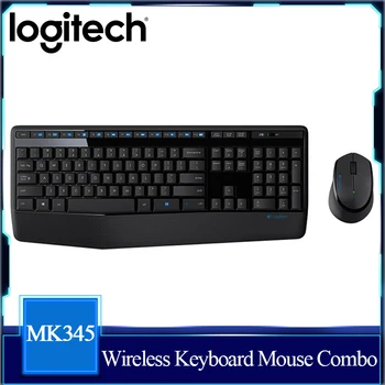 Комбинированная беспроводная клавиатура и мышь Logitech MK345, полноразмерный набор клавишных мышей для компьютерных игр в домашнем офисе, 100% Оригинал