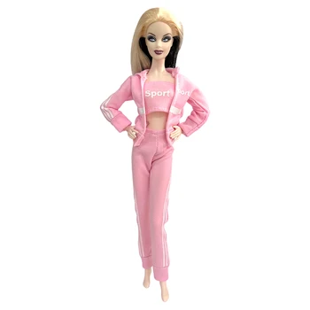 Комплект NK1 Модная спортивная повседневная одежда для йоги 1/6 Кукольный наряд Розовая спортивная одежда для бега для куклы Барби Аксессуары и игрушки