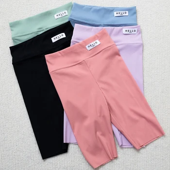 Корейские повседневные короткие штаны для девочек Новые Летние виды спорта для малышей Йога Эластичные колготки длиной до колен Одежда Повседневные комфортные леггинсы