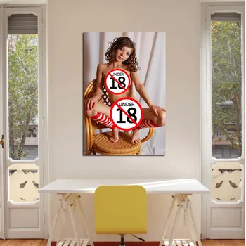 Красивая девушка обнаженная модель Плакат Холст Ткань Тканевая печать Картина Настенное искусство Картина для домашнего декора спальни