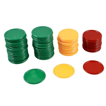Красные, желтые, зеленые мини-фишки для покера круглой формы, реквизит для счастливой игры 69 шт.