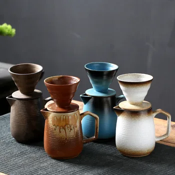 Креативная Керамическая кофейная кружка в стиле ретро, чашка для чая из грубой керамики, японский Латте, Фарфоровая чашка с цветочным рисунком, Керамическая Чашка для кофе