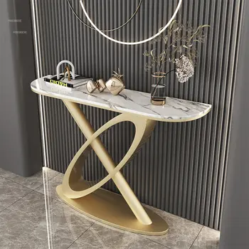 Креативные консольные столы в скандинавском стиле Домашняя мебель для гостиной Современная настенная настольная лампа для веранды Роскошный Сланцевый консольный столик для прихожей