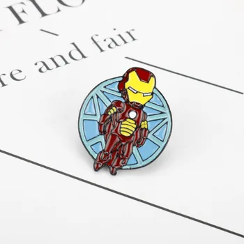 Креативный мультяшный значок Мстители Marvel Булавки Ironman для рюкзаков Милые значки Подарки для детей Кавайные булавки Значки для одежды Металлические