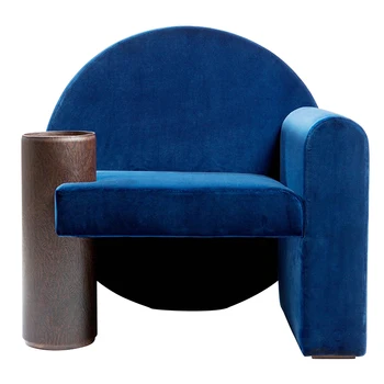 Кресло для Отдыха из круглой Синей Ткани Для Гостиной, Одноместное Светлое Роскошное Кресло-Кушетка
