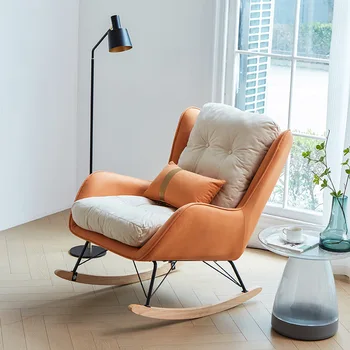 Кресло-качалка Nordic, кресло-качалка, легкое роскошное кресло-качалка для ленивого дома, одноместный диван, кресло для отдыха в гостиной, Кресло для отдыха