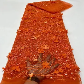 Кружевная вышивка ручной работы, роскошная французская кружевная ткань Sequence для свадебной вечеринки TS2151