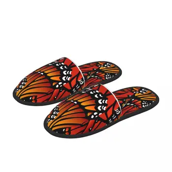 Крытые крылья бабочки Монарха Теплые тапочки Зимние Домашние Плюшевые тапочки Модные Домашние Мягкие Пушистые тапочки