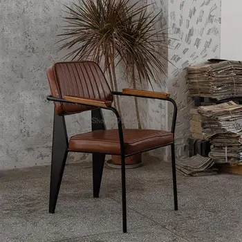 Кухонные кожаные обеденные стулья Современный металлический итальянский шезлонг Nordic Living Room Mobile Silla Comedor Мебель для дома YYY45XP