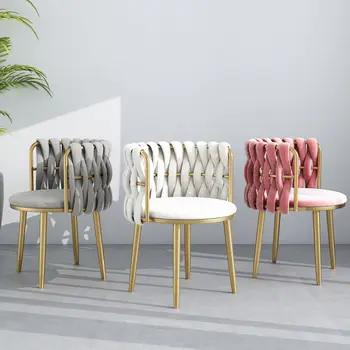 Легкий роскошный скандинавский односпальный диван, кресло для отдыха, кресло для макияжа, кресло для спальни, креативный маникюрный салон, туалетный стул, кресло для яиц, розовое кресло
