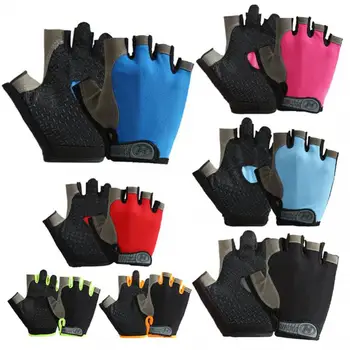 Летние велосипедные перчатки без пальцев, Спортивные Велосипедные перчатки для тренировок в тренажерном зале, велосипедные перчатки для мужчин и женщин, противоскользящие, дышащие