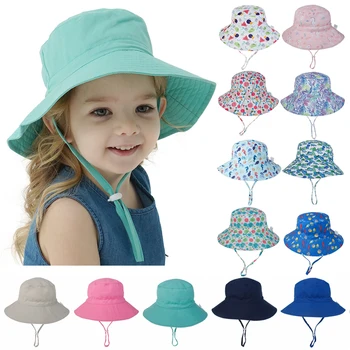 Летняя детская солнцезащитная кепка, детская солнцезащитная кепка для девочек и мальчиков, наружный чехол для ушей, защита от ультрафиолета, детские пляжные кепки, кепка-ведро 0-8 лет