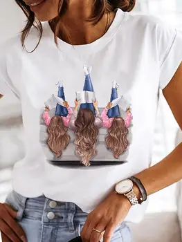 Летняя футболка, акварельная одежда для мамы и дочки, Модные повседневные футболки с коротким рукавом, Женская футболка с графическим принтом