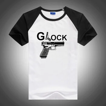 Летняя футболка с принтом Glock Perfection Shooting, мужская футболка из хлопка с круглым воротом, повседневные облегающие футболки-реглан с коротким рукавом