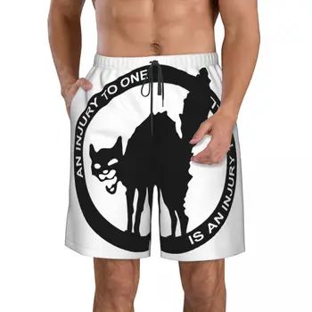 Логотип анархо-синдикалистов, мужские пляжные шорты Sabo Tabby, Быстросохнущий купальник для фитнеса, забавные уличные 3D-шорты