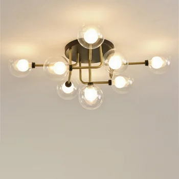 Люстры светодиодный потолочный светильник Nordic glass современные светильники Magic bean для столовой, гостиной, спальни, кухни