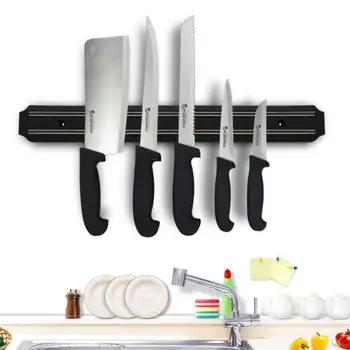 Магнитный держатель ножа Кухонный настенный нож с магнитной лентой Пластиковый Стеллаж для хранения ножей Полка Кухонные Принадлежности