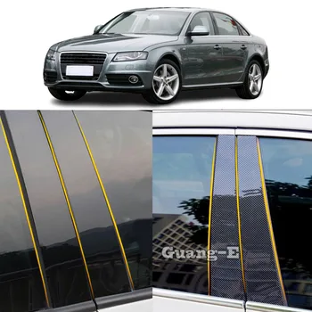 Материал автомобильного ПК Крышка стойки Стойки, отделка двери, Молдинг для окон, Наклейки, аксессуары для тарелок, Украшение для Audi A4 A4L 2009-2016