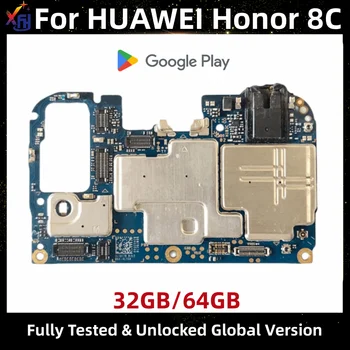Материнская плата для Huawei Honor 8C, оригинальная разблокированная материнская плата с установленным Google, 32 ГБ, 64 ГБ, глобальное ПЗУ