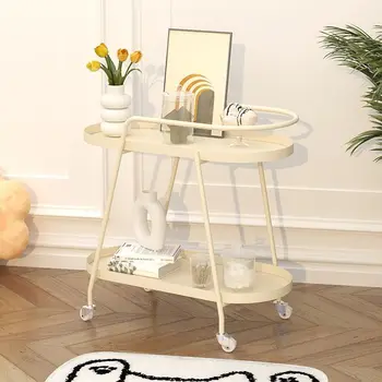 Мебель для гостиной FULLLOVE Home Диван сбоку Несколько элементов Легкая полка в кремовом стиле Домашний Съемный журнальный столик на роликах