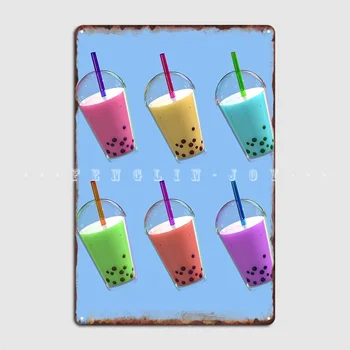 Металлическая вывеска Boba Tea Six Flavors Create Cinema Kitchen Home Plates Жестяные плакаты-вывески