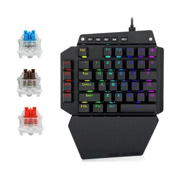 Механическая игровая клавиатура K700 для одной руки с RGB светодиодной подсветкой, переключатель Outemu, макрос-настройка клавиатуры с 44 клавишами