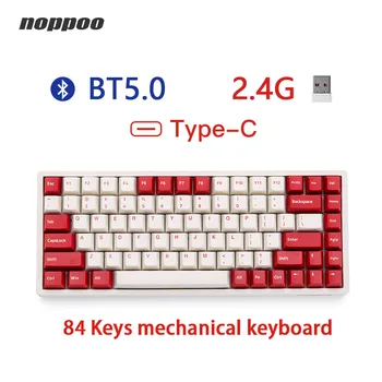 Механическая клавиатура Noppoo 84 клавиши 2.4G Беспроводной Bluetooth 5.0 USB Type-C Трехрежимная игровая клавиатура с RGB подсветкой PBT keycaps