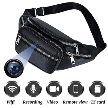 Мини-камера 1080P HD, повседневная нагрудная сумка, камера, портативная дорожная поясная сумка, камера, Wi-Fi, мужской и женский кошелек, поддержка камеры удаленного просмотра