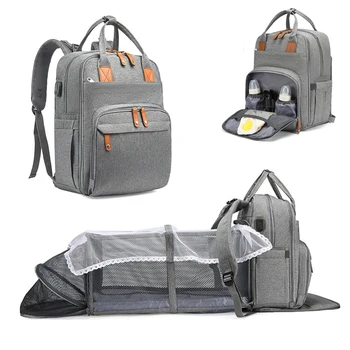 многофункциональная складная водонепроницаемая сумка для беременных, коляска, сумка для подгузников, рюкзак для кровати, сумка для подгузников с люлькой для мамы